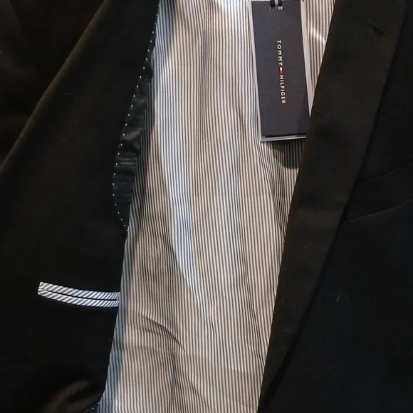 Nwt Tommy Hilfiger Wool Men's Black Adams Blazer Classic Tailored Trim Fit - Picture 6 of 10